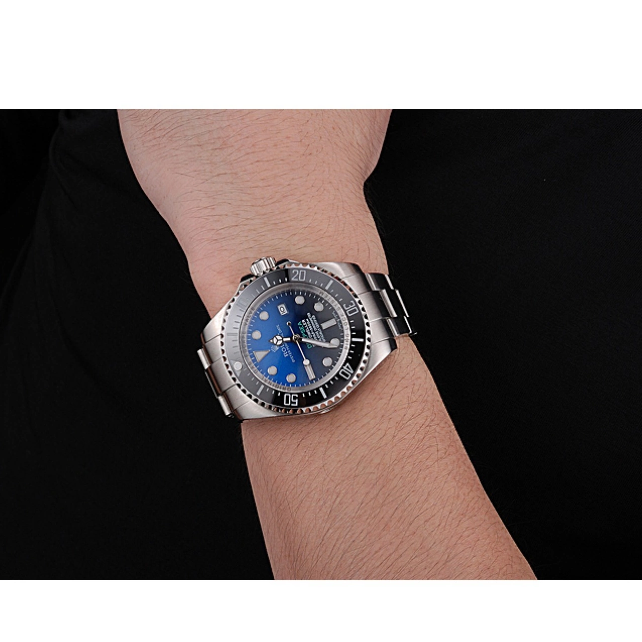 Good copy rolex watches Bracelet James Cameron Stainless Dial Swiss 622847 And Steel Case Black Dweller Deepsea 0611